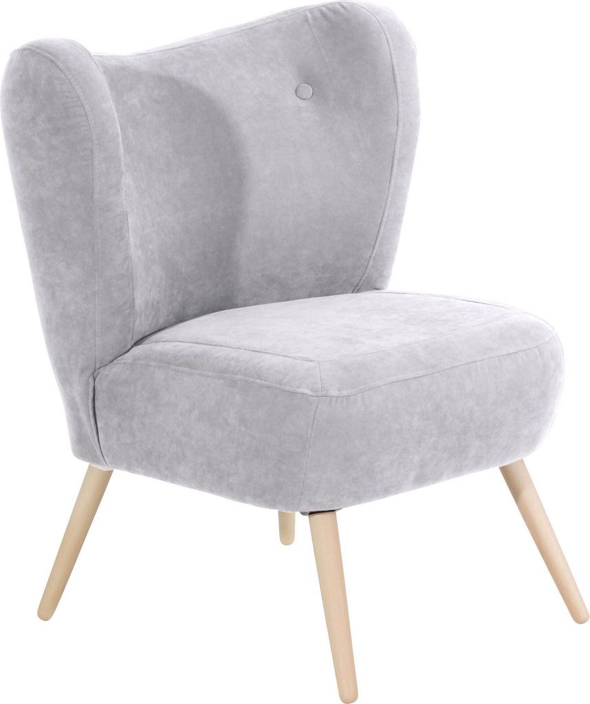 Sessel Kathy Bezug Veloursstoff Buche natur / silber 22645