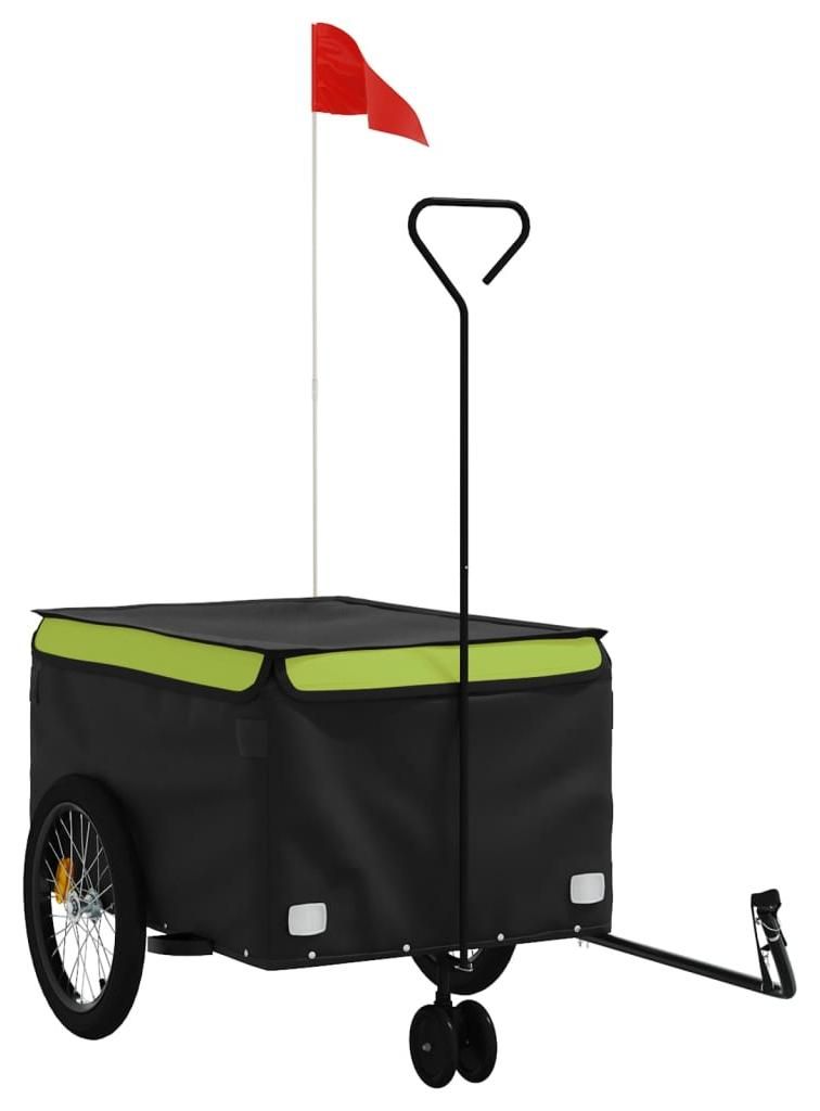 vidaXL Przyczepka rowerowa czarno-zielona 45 kg żelazko Zdjęcie produktu 