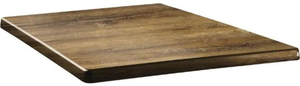 Plateau de table carré 60cm aspect cerisier pour aménagement de salle