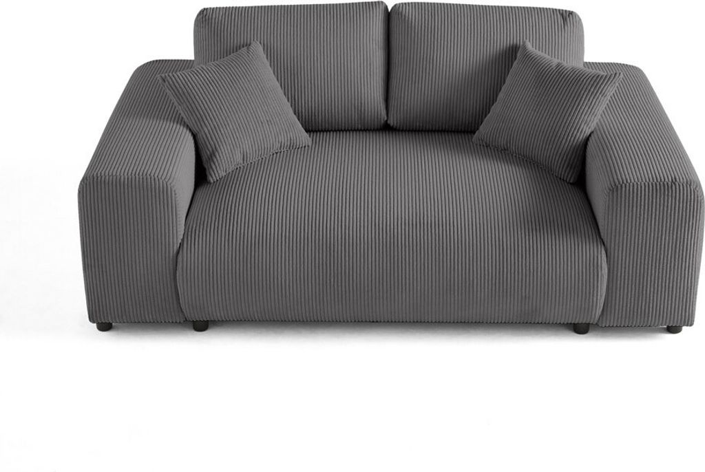Lisa Design Garance - 2-sitzer Einzelsofa - aus Cordstoff , Dunkelgrau