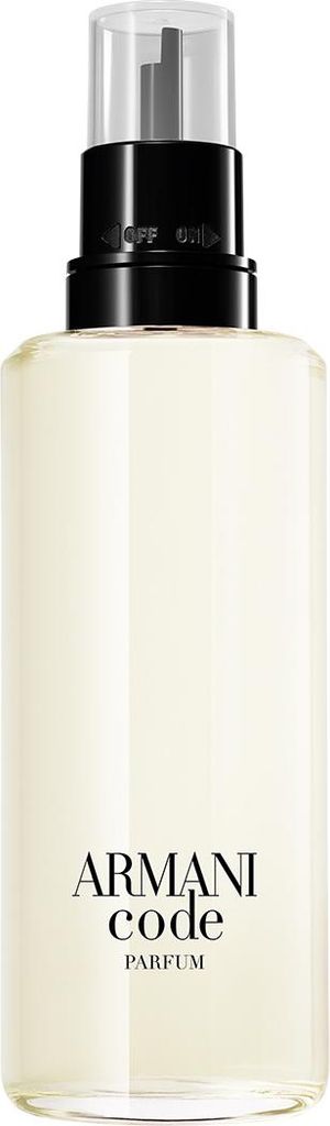 A product shot of a bottle of Armani Code Parfum.