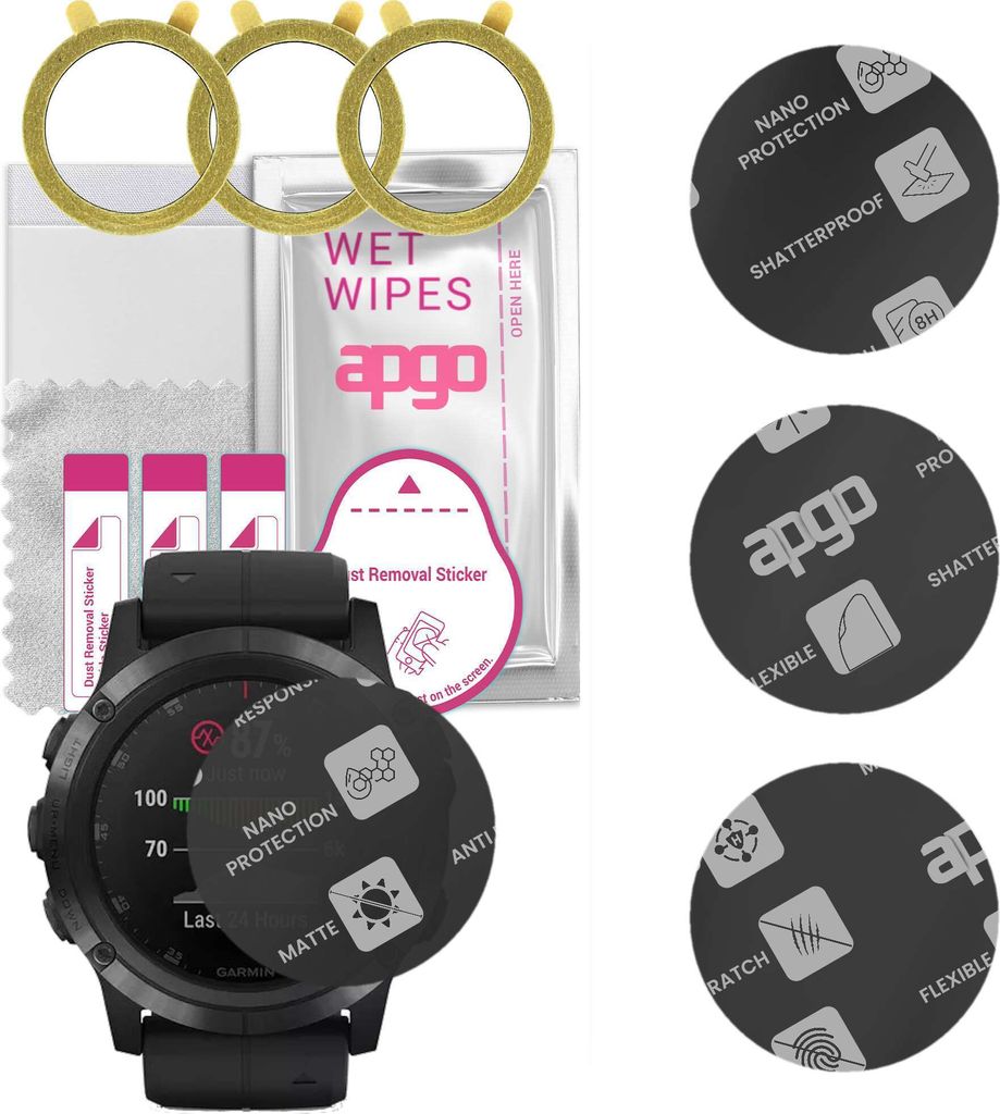 apgo 3 Stück Schutzglas, Matt, kompatibel mit Garmin Fenix Produktbild 