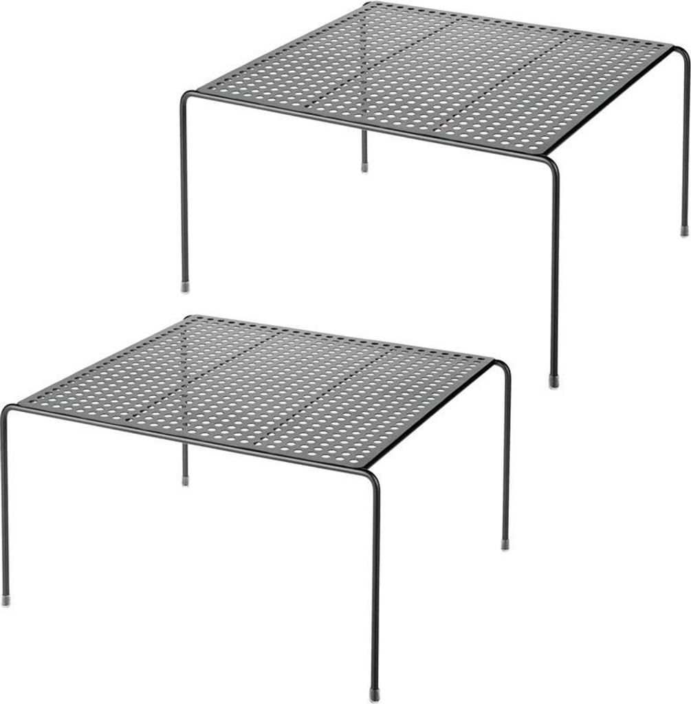 mDesign Geschirrablage Küchenregal Organizer Regal 2er Set Metall Schwarz