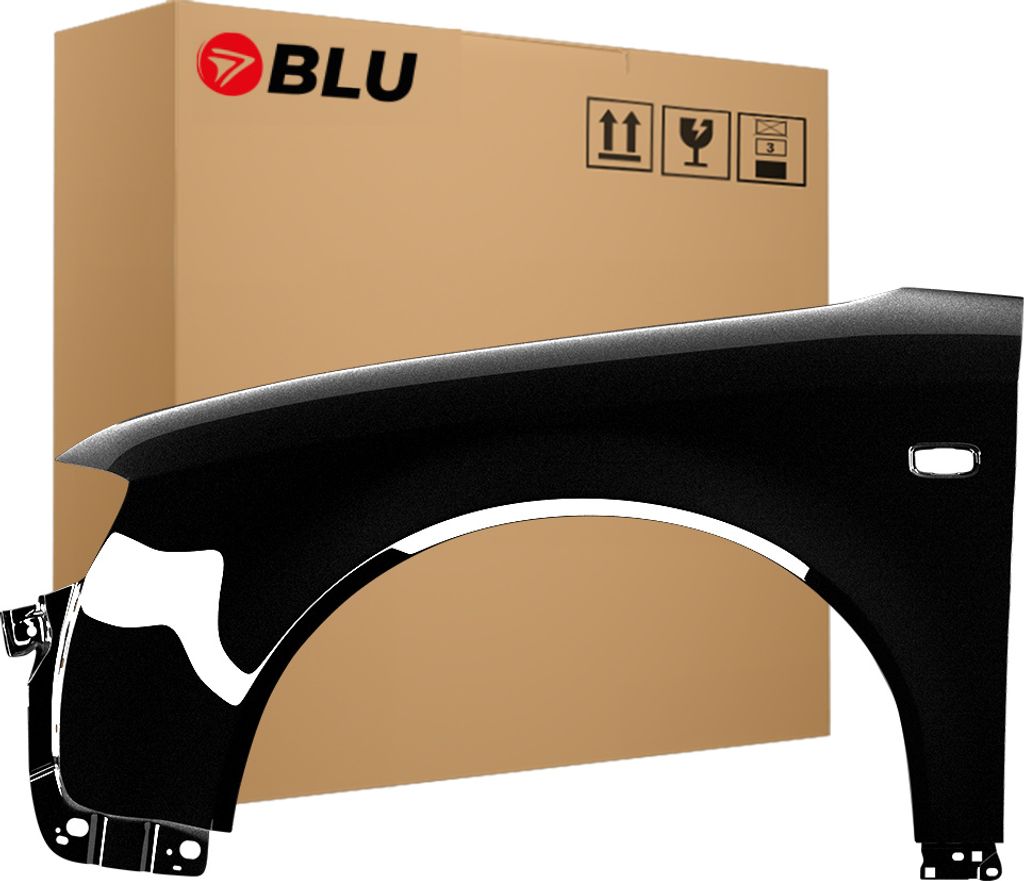 BLU Kotflügel Passend für Audi A4 B6 LZ9Y Links Schwarz PhantomSchwarz | 2000-2004 | Vorderseite Vorne | Lackiert | Einbaufertig