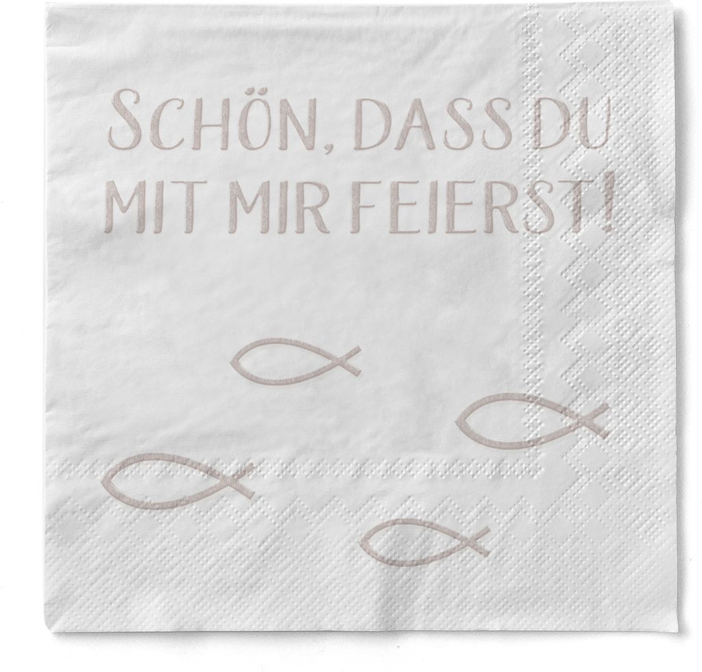 Sovie HORECA Serviette "Schön, dass Du mit mir feierst" aus Produktbild 