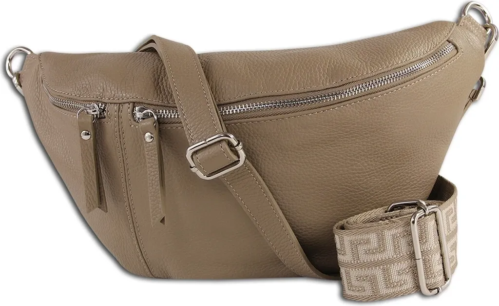 Sac banane cuir vert clair Toscanto idéal pour voyage et sorties ville