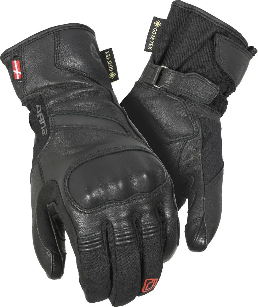 DANE Kirsa Gants Moto Étanches Femme Noir Taille L - Protection GORE-TEX