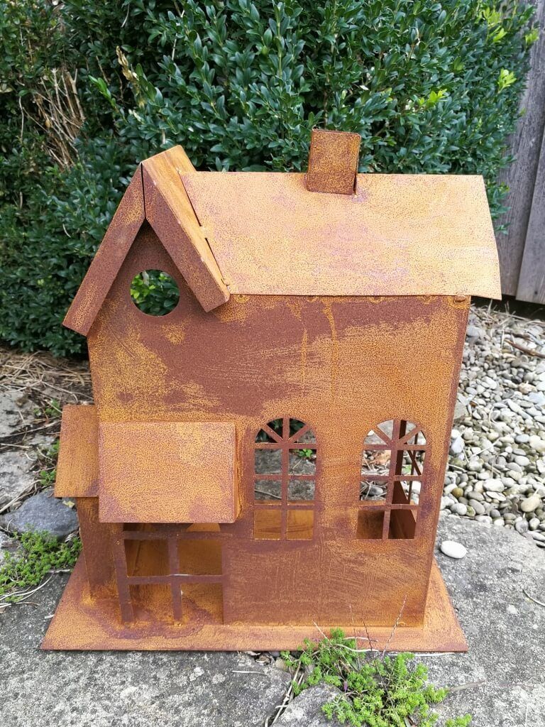 Edelrost Laterne Haus Edelrost Laterne Haus - klein