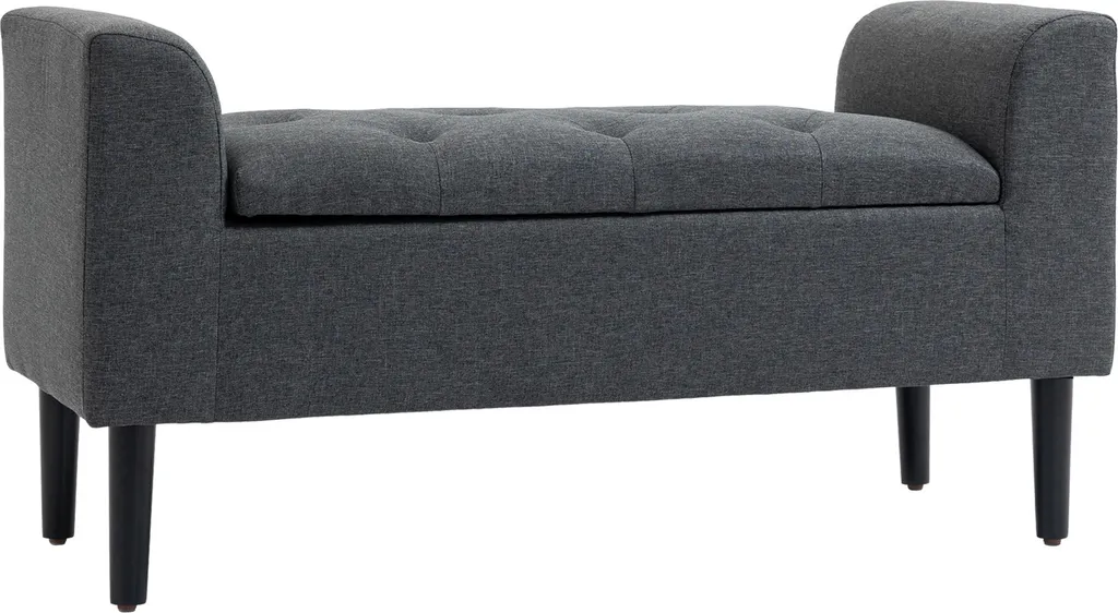 Banc d'entrée avec rangement gris foncé idéal pour gagner de place