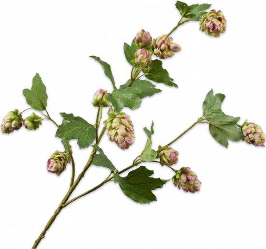 Silk-ka Kunstblume-Seidenblumen Hopfenzweig Flieder-Grün 77 cm