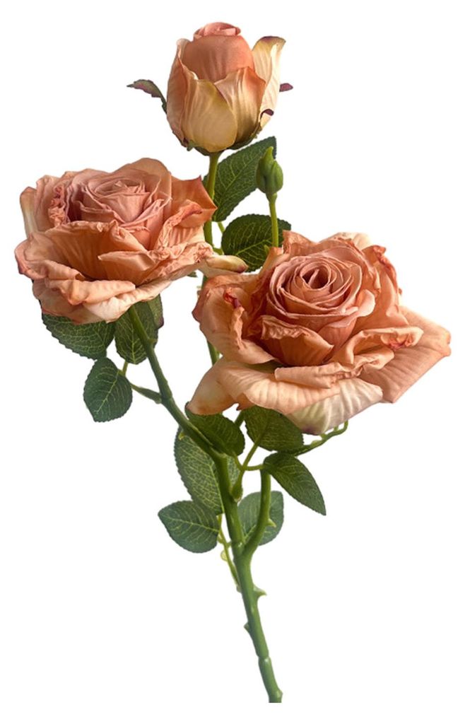 Künstliche dreiköpfige französische Rose, realistische Kunstblumen, Dekoration für drinnen und draußen, Hochzeits-, Garten-, Event- und Fotore...