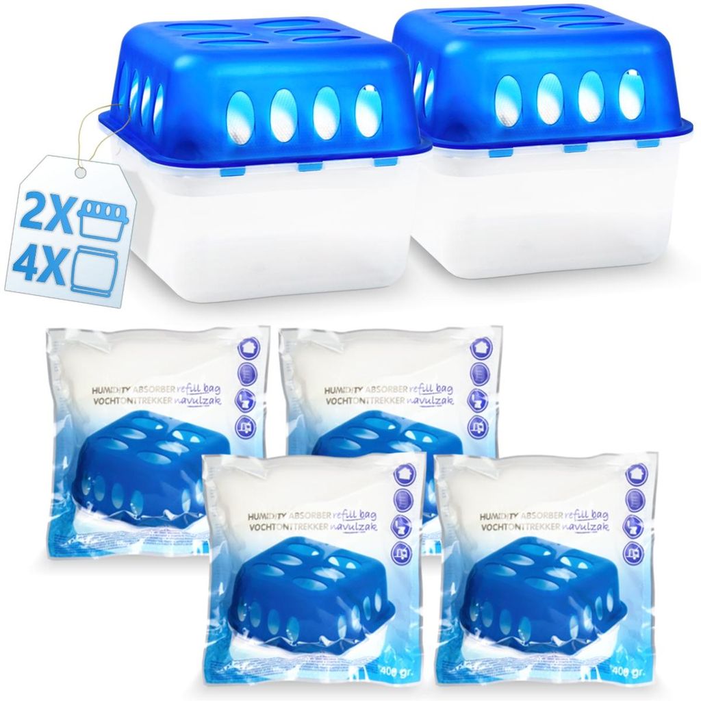2x Luftentfeuchter Box mit 4 Nachfüllpacks 400g Produktbild 