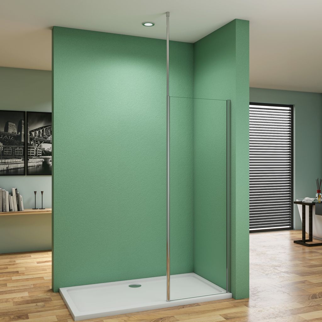 1100x2000mm+2030-3200mm Stabilisator 8mm ESG Sicherheitsglas Walk in Dusche Duschwand Nano Glas Duschkabine Duschabtrennung Duschtrennwand