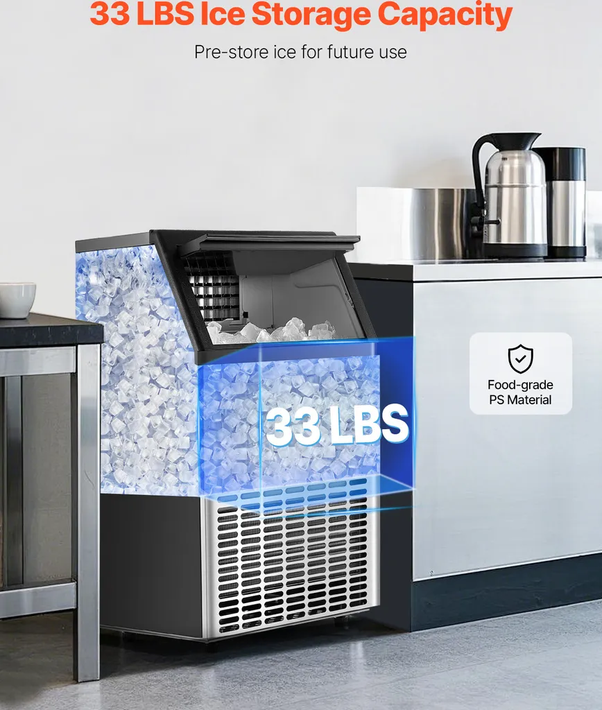 Machine à glace grande capacité 70kg/j stockage 15kg acier robuste