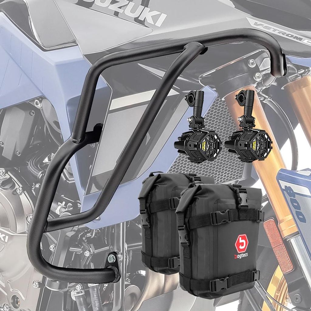 Sturzbügel + Scheinwerfer + Tasche für Suzuki V-Strom 800 DE 23-25 HG2
