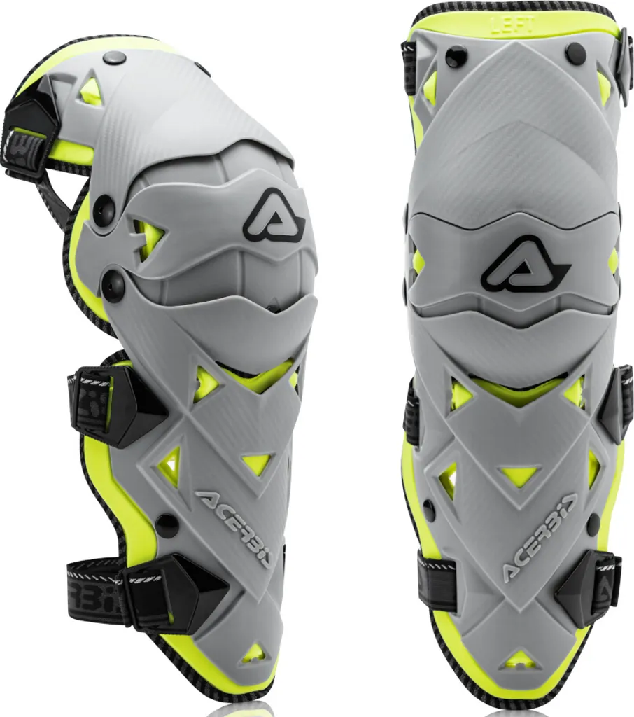 Genouillères Acerbis Impact Evo 3.0 Jaune Gris pour Pilote de Moto Enduro