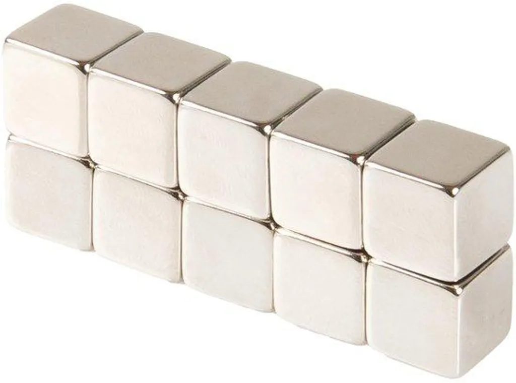 Aimants néodyme puissants 10x10x10 mm, force 5kg pour tableau magnétique