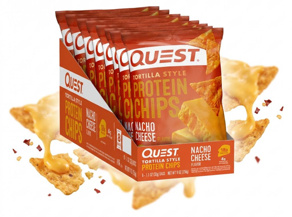 Quest Nutrition Protein Tortilla Chips (8x32g) Nacho Cheese Produktbild 