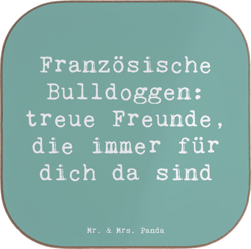 Mr. & Mrs. Panda Tischschoner Spruch Französische Bulldogge Freund - Meeresbrise - Geschenk, Coaster, enge Verbundenheit, Merkmale, Getränkeunter...