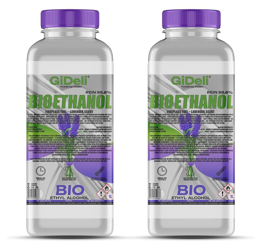 Bioethanol Lavendelduft 96,6% 2L für Kamin Universal Produktbild 