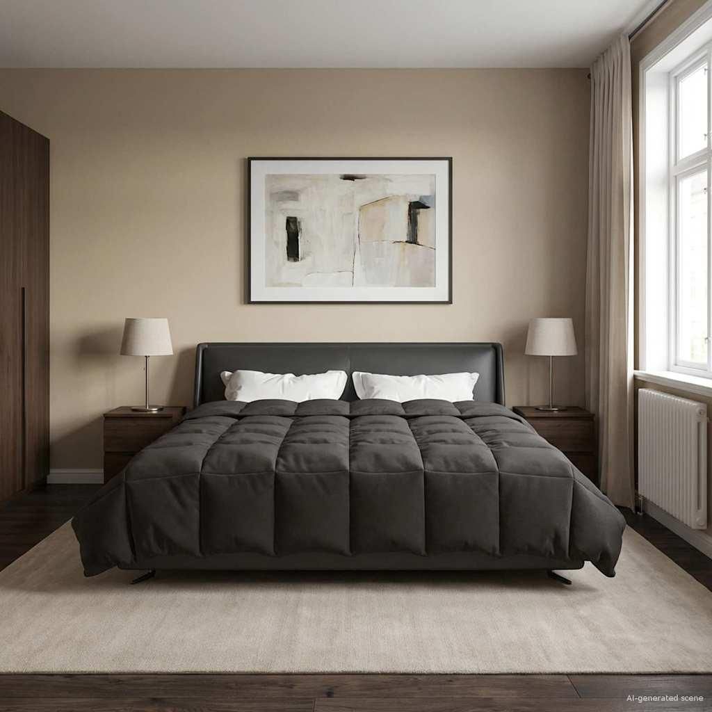 "Schlussverkauf" Ganzjahresbettdecke Anthrazit 200x200 cm Mikrofaser - Bettdecken C367