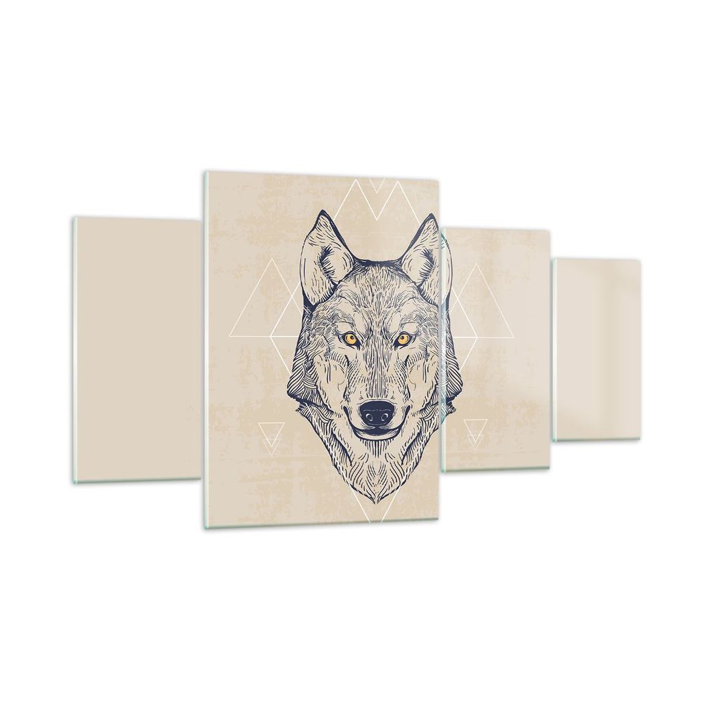 Bilder auf glas - Husky Hund Portrait Plakat - 160x90cm - Glasbilder - Wandbilder - Kunstdruck - Wanddekoration aus Glas - Glas Bilder - Wandbild a...