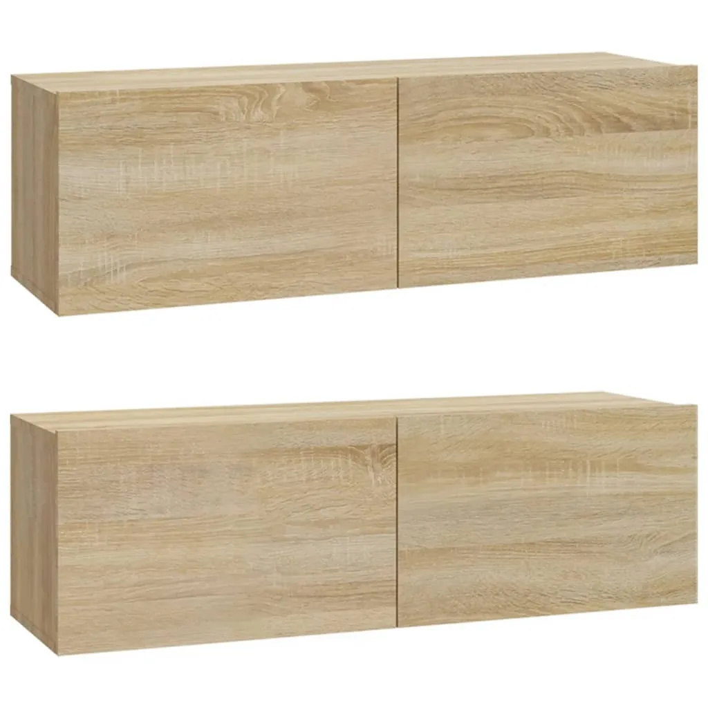 Set 2 Pensili TV Rovere Sonoma 100x30x30 cm | Soluzioni Parete Attrezzata