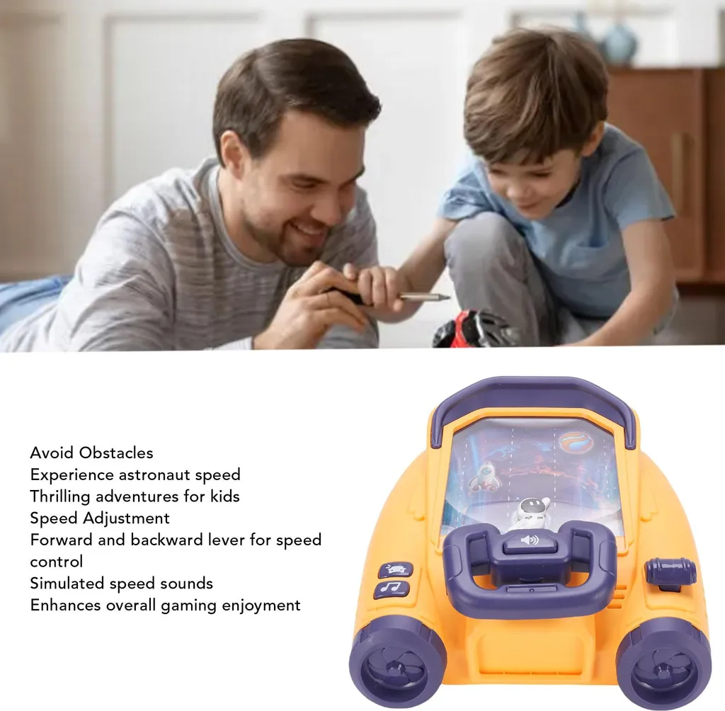 Simulateur de conduite spatiale pour enfant : volant et sons de course