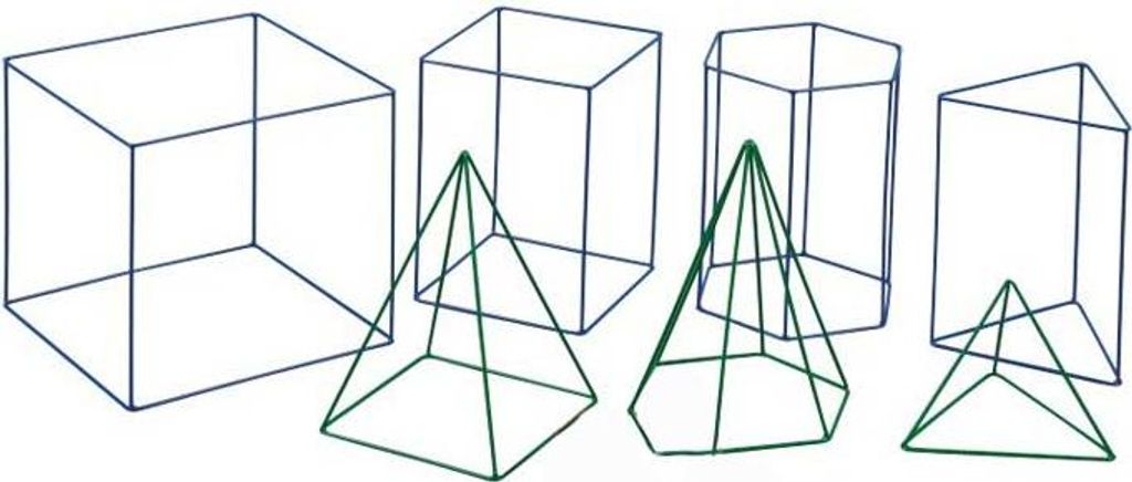 Velké drátěné tvary 7 kusů Kovová geometrická tělesa 3D Obrázek produktu 