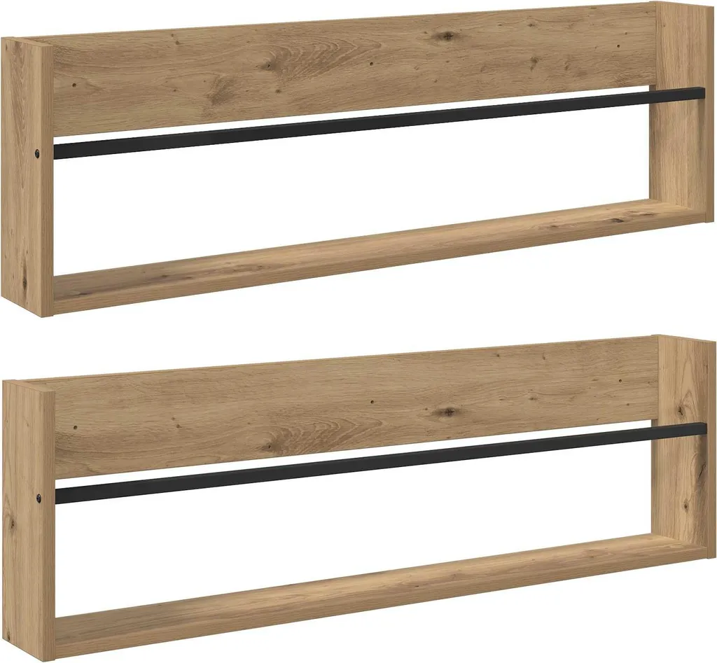 SYFAX™ Scaffale per riviste 2 pcs Rovere artigianale 100 x 12 x 30 cm