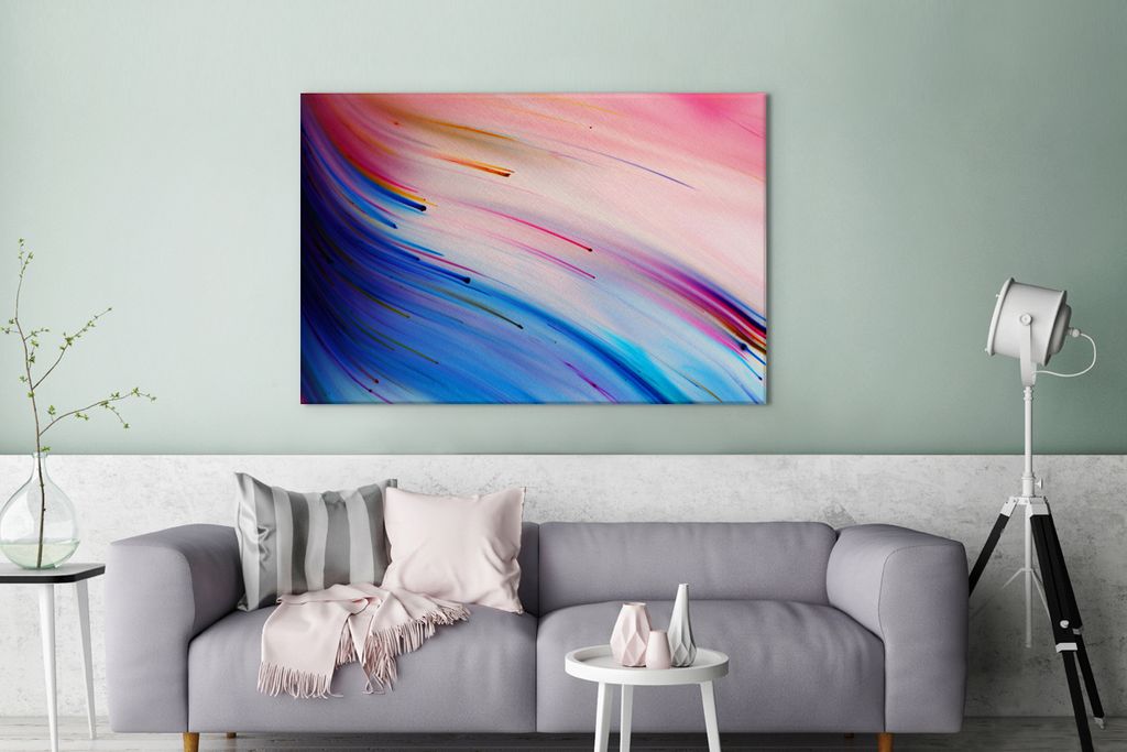 OneMillionCanvasses - Leinwandbilder - 140x90 cm, Abstrakt - Regenbogen - Ausmalen, Wandbilder Kunstdruck Wanddekoration - Foto auf Leinwand - Ge...