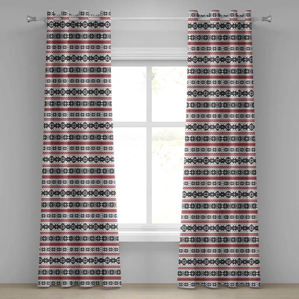 Tenda Scandinava 2 Pannelli 280x225 cm - Motivi Tradizionali Rubino