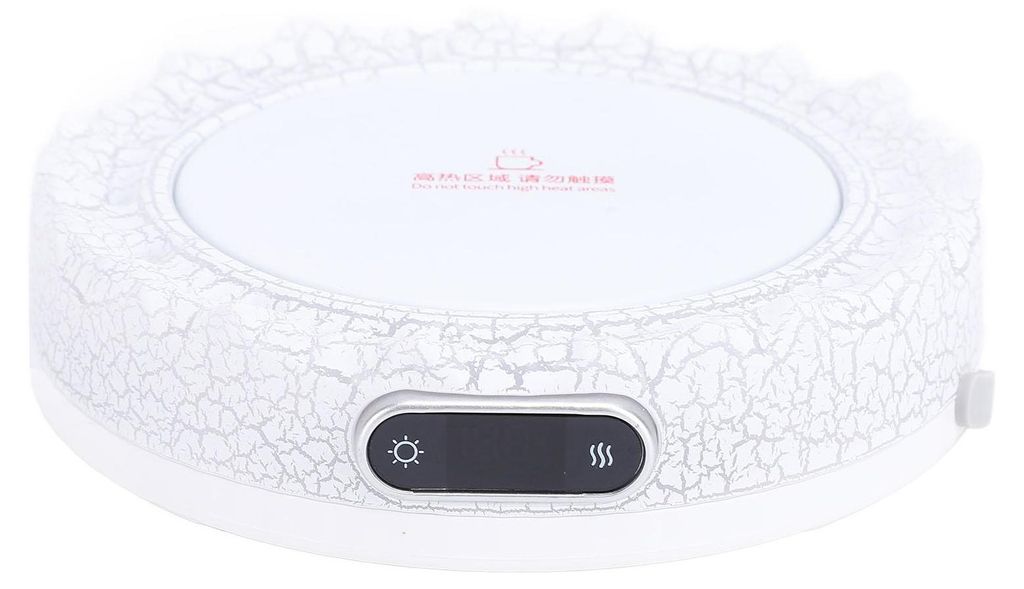Elektrischer Tassenwärmer mit bunten Lichtern, Vulkanschalen-Design, 4 Temperaturstufen, 8-Stunden-Timer, Heizplatte für Milch, EU-Stecker