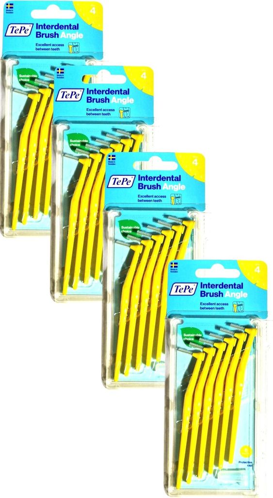 4x TePe Angle Interdentalbürsten in gelb 0,7mm 4x 6 Stück Produktbild 