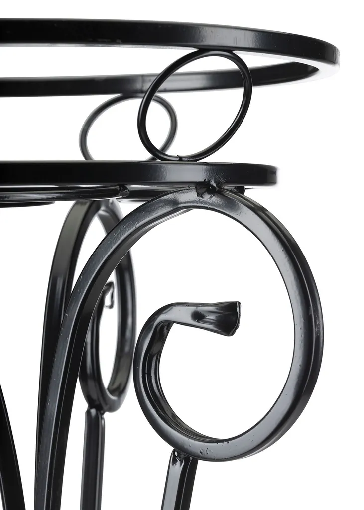 Support de Fleurs Noir Robuste en Métal 34x74 cm - Structure Stable