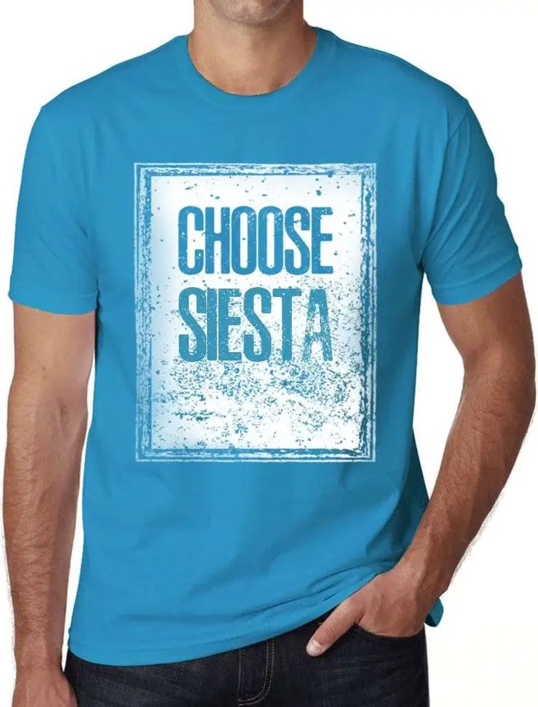 Herren Grafik T-Shirt Siesta wählen – Choose Siesta – Öko-Verantwortlich Vintage Jahrgang Kurzarm Lustige Druck Geburtstag Geschenk Mann