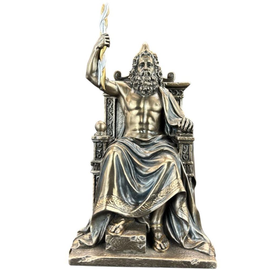 Zeus figura su trono scultura decorativa soggiorno Immagine del prodotto 