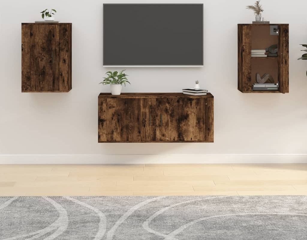 Maison Exclusive - TV-Wandschränke 2 Stk. Räuchereiche 40x34,5x60 cm