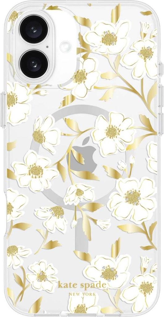 Kate Spade, iPhone 16 MagSafe Hülle Sunshine Floral Muster Stoßfest, Transparent