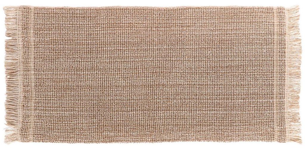 TENDANCE | Badezimmermatte - Badteppich - Baumwollteppich - 45 x 90 cm - taupe - 100% Baumwolle - Duschmatte - Praktisch - Boho - Badezimmer