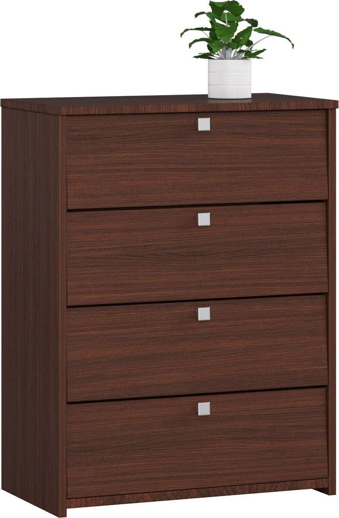 Schuhschrank mit 4 Schuhkipper, Schuhregal B60 x H80 x T33 cm, Wenge