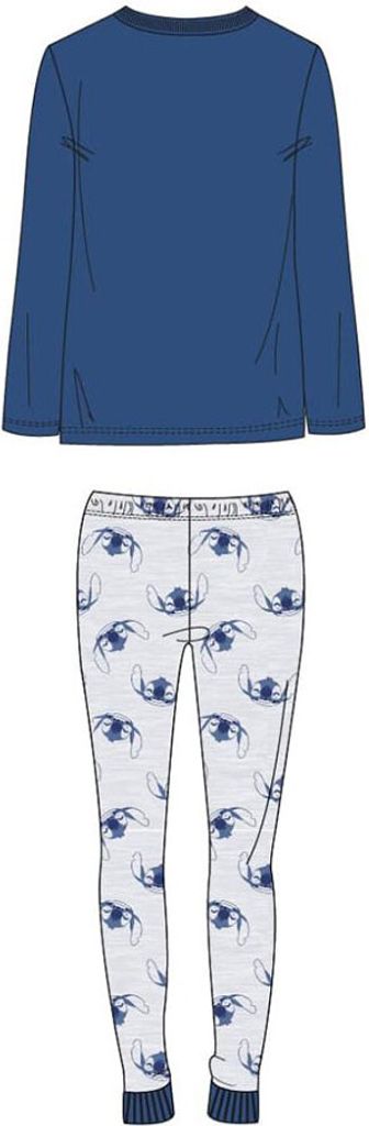 Cerda Group Stitch Langarm-pyjama-t-shirt Blau S Damen Blau S