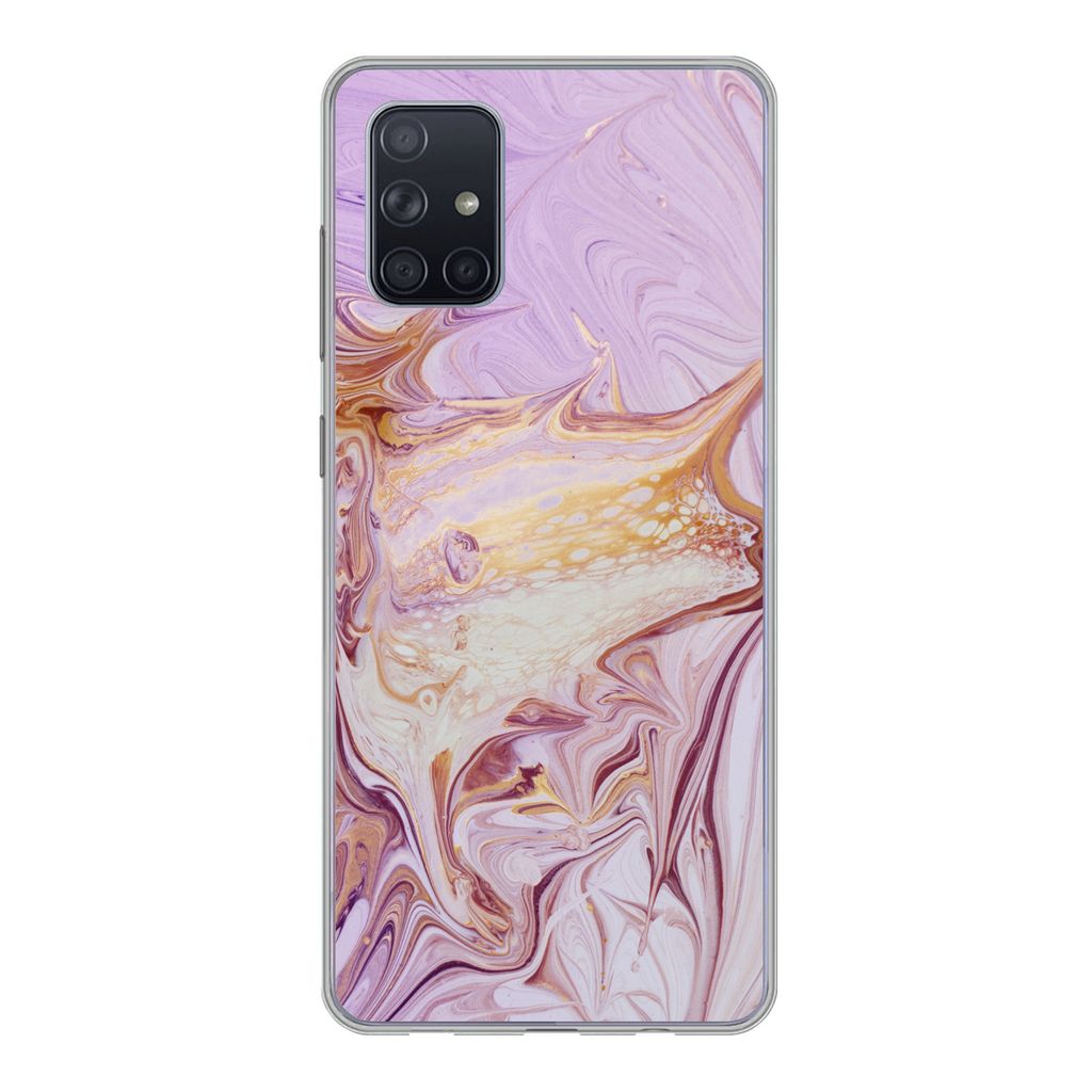 MuchoWow Handyhülle Schutzhülle Hülle für Samsung Galaxy A51 5G Marmor - Farbe - Abstrakt Silikon Softcase Handy Hülle - Abbildung