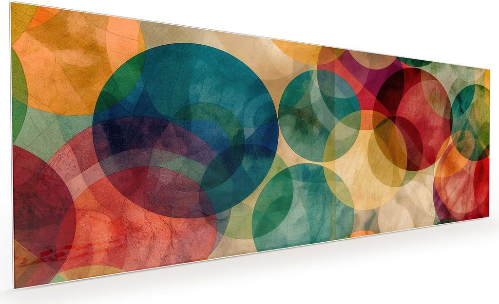 Küchenrückwand Spritzschutz Glas mit Motiv Farbenfrohe Kreise 40 x 40 cm