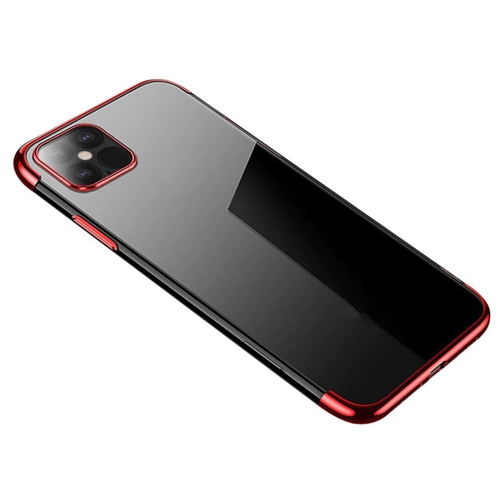 Clear Color Silikon Gel Electroplating frame Handyhlle Schutzhlle fr iPhone 12 Pro Max rot