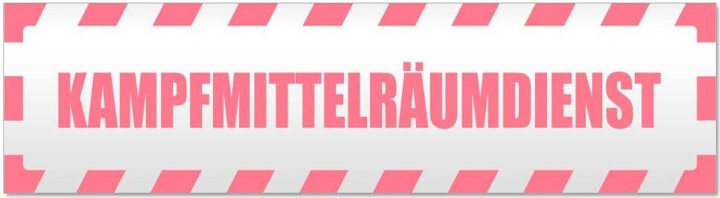 Kiwistar - Autoaufkleber - Hellrosa - 45 x 12 cm - Kampfmittelräumdienst gestreift - Hinweis Aufkleber Sticker für Auto, Kfz, Fahrrad, PKW, LKW