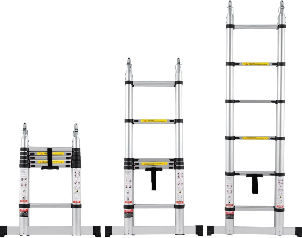 Échelle double pliable et télescopique multifonction de 1,85m à 3,79m