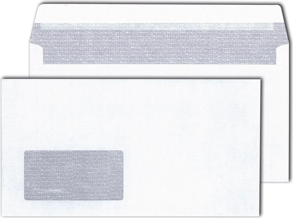 Enveloppe MAILmedia 125 x 235 mm blanc brillant avec fenêtre lot de 500
