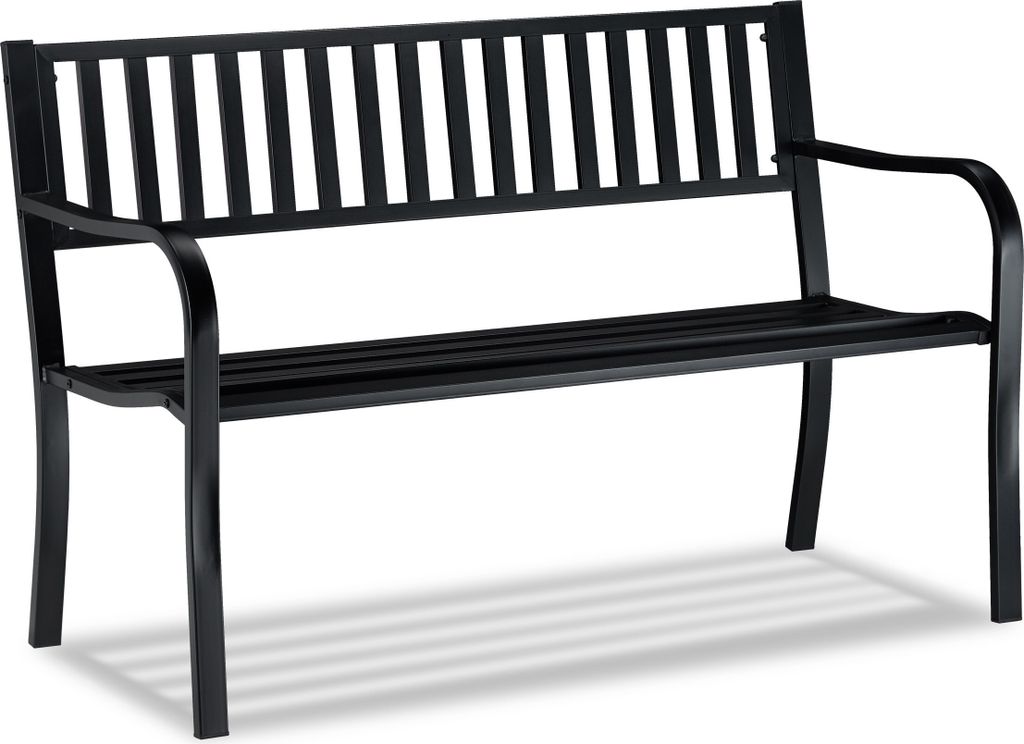 Panchina da giardino Relaxdays, comoda panca a 2 posti, Immagine del prodotto 
