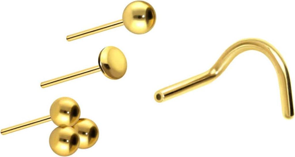 Nasenpiercing, Nasenstecker Titan Nasenstecker Spirale mit Push Fit AUFSATZ MIX